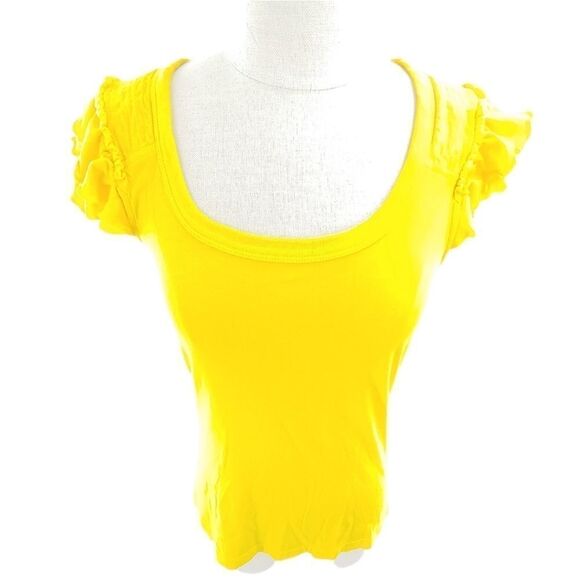 Juicy Couture ruffle cap sleeve tee shirt small - Picture 4 of 8